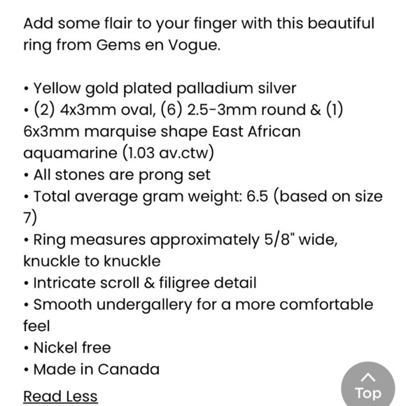 Michael Valitutti Aquamarine Ring Sterling Silver Gems En Vogue Cluster Size 8 - Picture 11 of 11